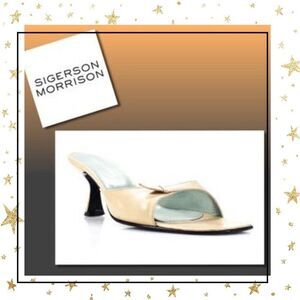 Sigerson Morrison Beige Open Toe Slide Sandals 7.5